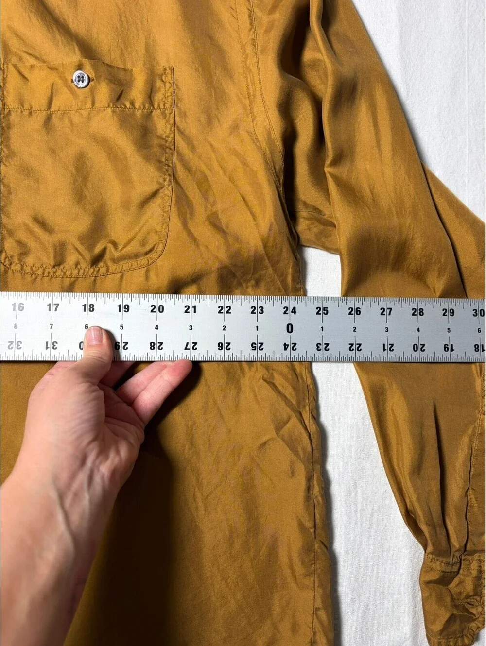 Women's Brown Silk Button Down Shirt